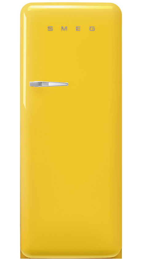 Frigo combiné Smeg FAB28RYW5 jaune, pose libre, 270 L, classe D, congélateur 4 étoiles, éclairage LED