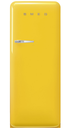 Frigo combiné Smeg FAB28RYW5 jaune, pose libre, 270 L, classe D, congélateur 4 étoiles, éclairage LED