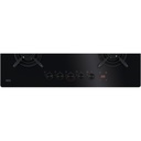 Plaque gaz AEG HKB75453NB, 75 cm, 5 foyers, verre noir, manettes avant, allumage électronique