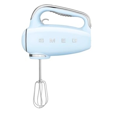 Batteur à main Smeg HMF01PBEU, 250 W, 9 vitesses, fonction Turbo, afficheur LED, minuteur