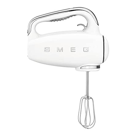 Batteur à main Smeg HMF01WHEU, 250 W, 9 vitesses, fonction Turbo, minuteur et écran intégré, blanc