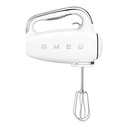 Batteur à main Smeg HMF01WHEU, 250 W, 9 vitesses, fonction Turbo, minuteur et écran intégré, blanc