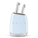 Bloc de couteaux SMEG KBSF02PB Bleu Azur, couteaux en acier inox allemand, style années 50, finition brillante