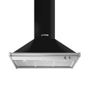 Hotte décorative Smeg KD90HNE, murale 90 cm noire, conduit 630 m³/h, 3 vitesses, éclairage LED