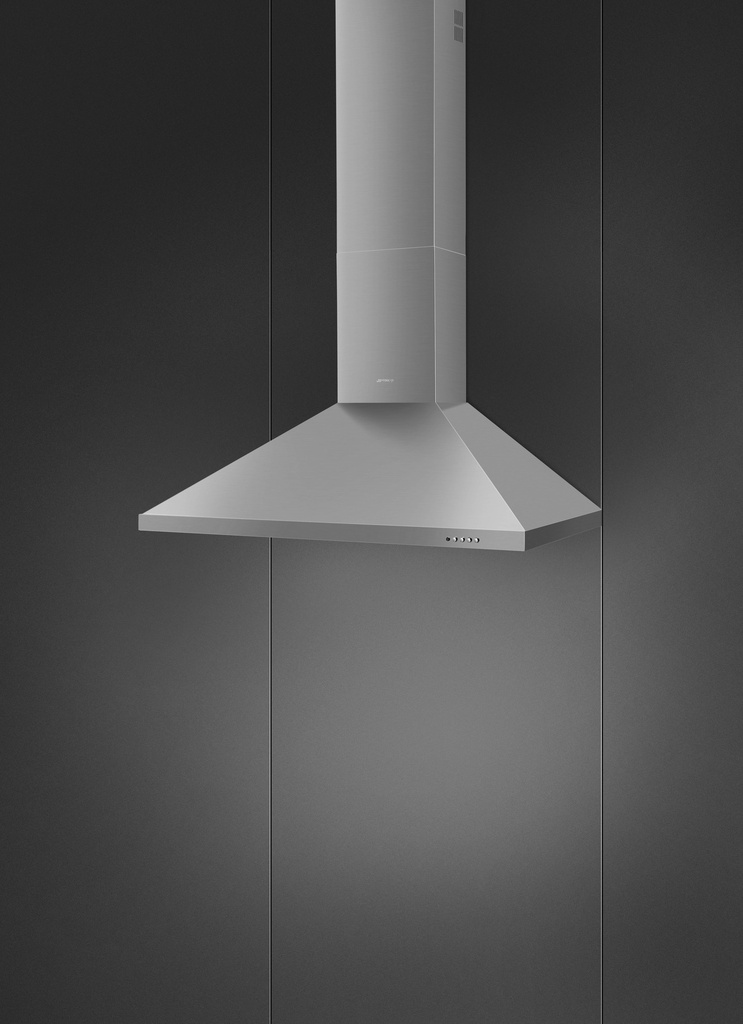 Hotte décorative Smeg KDC91XE3 murale en inox brossé, 90 cm, 600 m³/h, 3 vitesses, éclairage LED