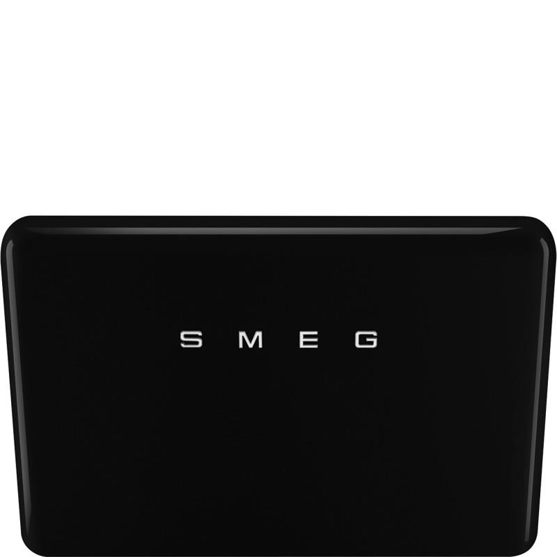 Hotte décorative Smeg KFAB84BL, montée au mur 750 mm, noire, recirculation, commande tactile, 3 vitesses