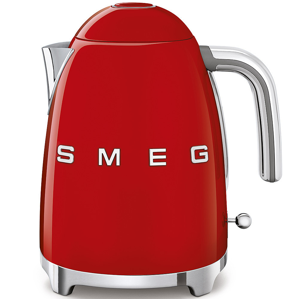 Bouilloire Smeg KLF03RDEU rouge, 1,7 L, 2400 W, corps en acier inoxydable, sans fil, filtre anti-calcaire amovible