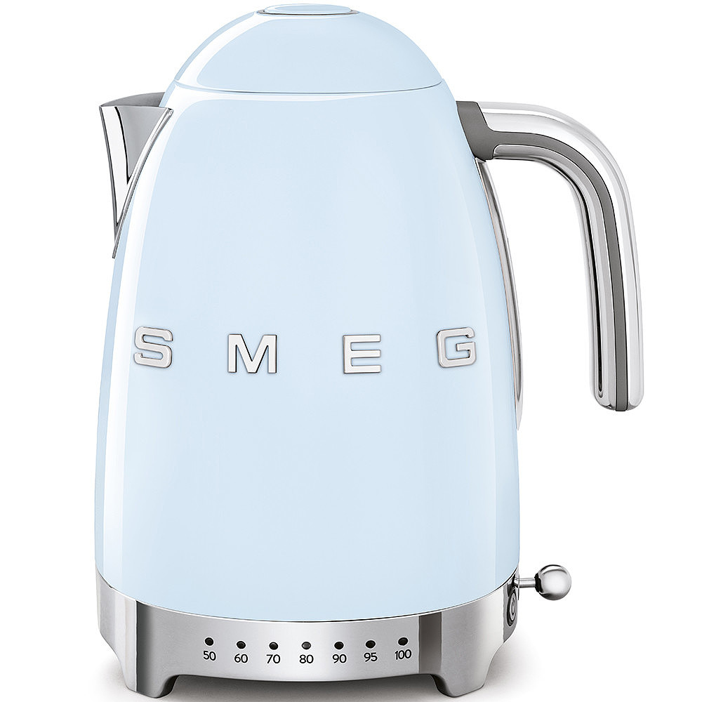 Bouilloire Smeg KLF04PBEU 1,7 L, 2400 W, 7 températures réglables, maintien au chaud, bleu pastel