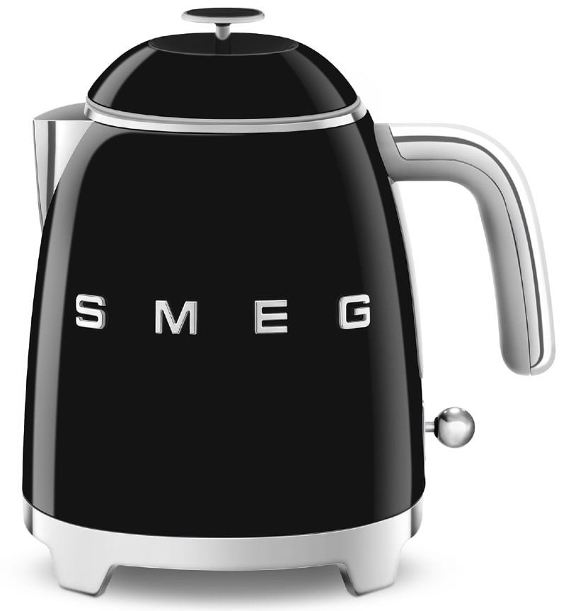 Bouilloire Smeg KLF05BLEU, 0,8 L, 1400 W, noire, base 360°, arrêt automatique et sécurité anti chauffe à sec