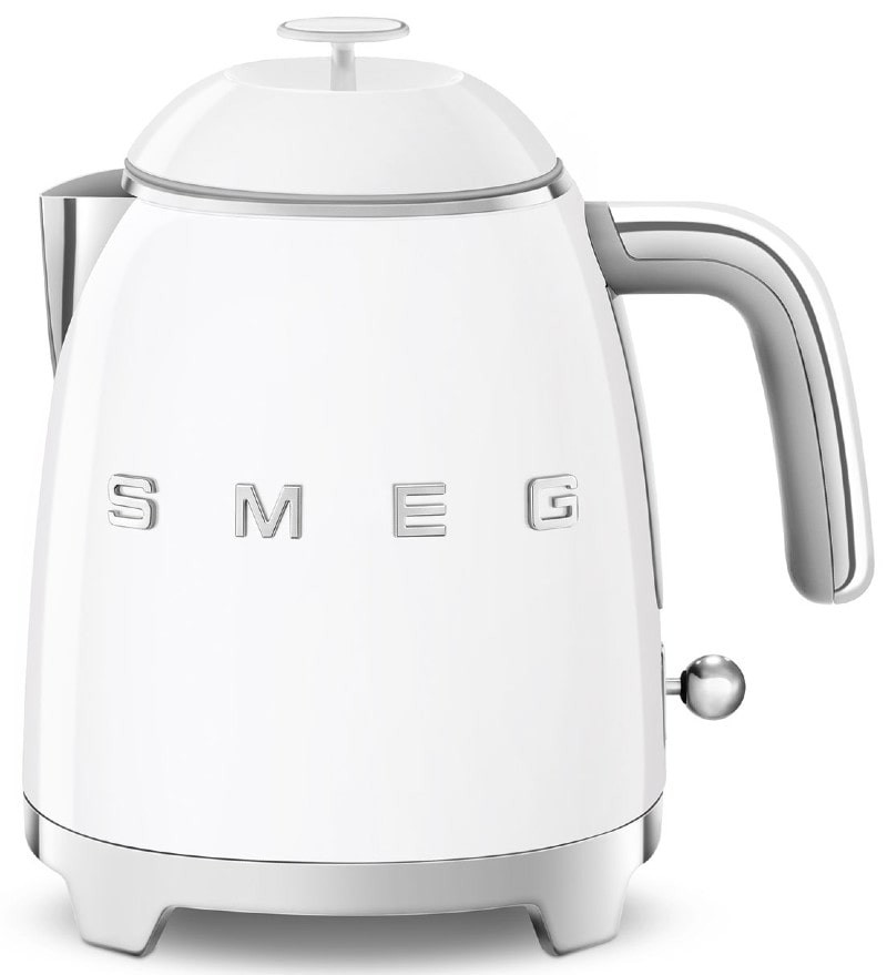 Bouilloire Smeg KLF05WHEU blanche, 0,8 L, 1400 W, indicateur de niveau d'eau, sécurité anti chauffe à sec