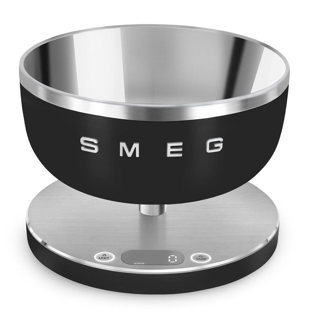 Balance culinaire Smeg KSC01BLMWW, 5 kg, précision 1 g, afficheur LED, fonction tare, batterie rechargeable