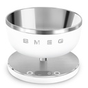 Balance de ménage électronique Smeg KSC01WHMWW, capacité 5 kg, précision 1 g, écran LED, batterie Li-Ion intégrée