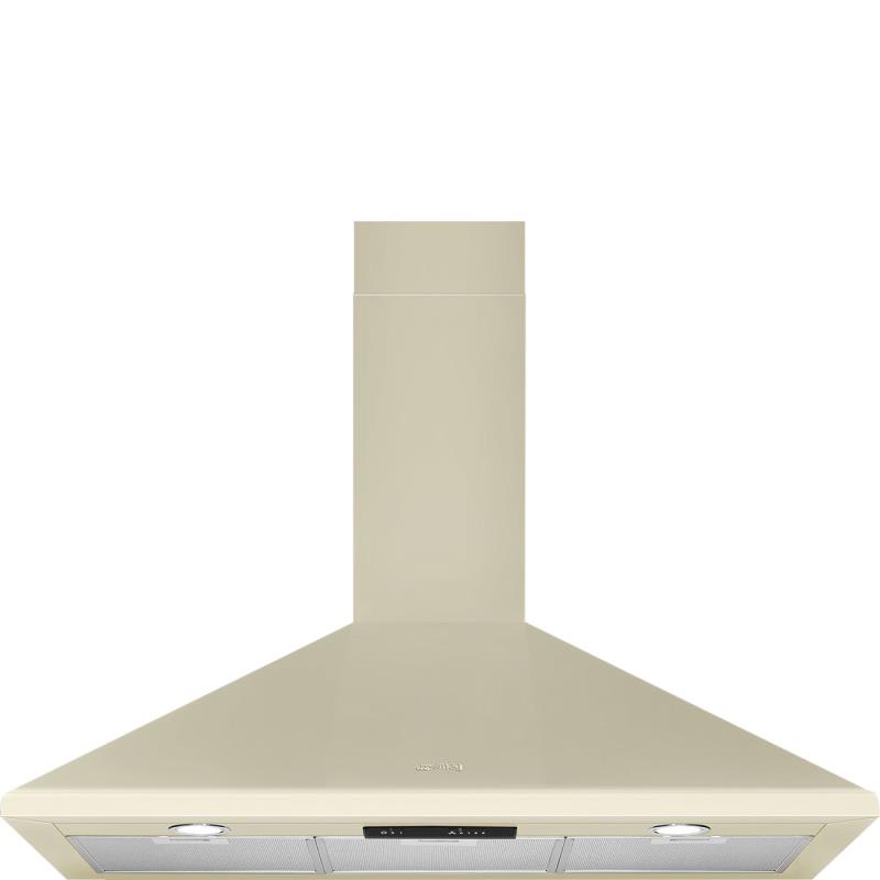 Hotte décorative Smeg KSED95PE, lustre suspendu crème de 900 mm, 3 vitesses, classe B, 3 filtres aluminium