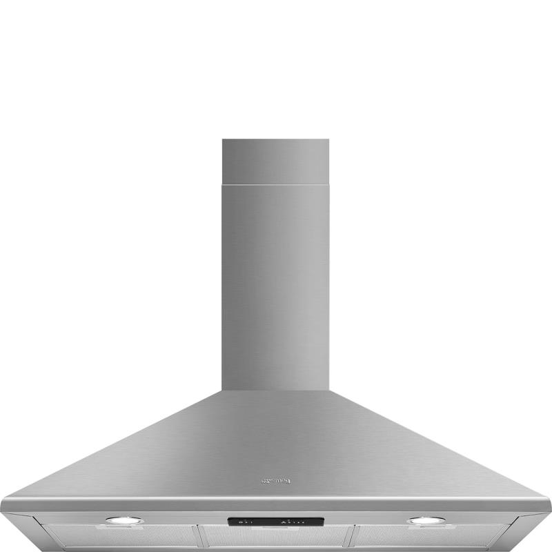Hotte décorative Smeg KSED95XE, murale en inox 90 cm, 3 vitesses, extraction 588 m³/h, classe B