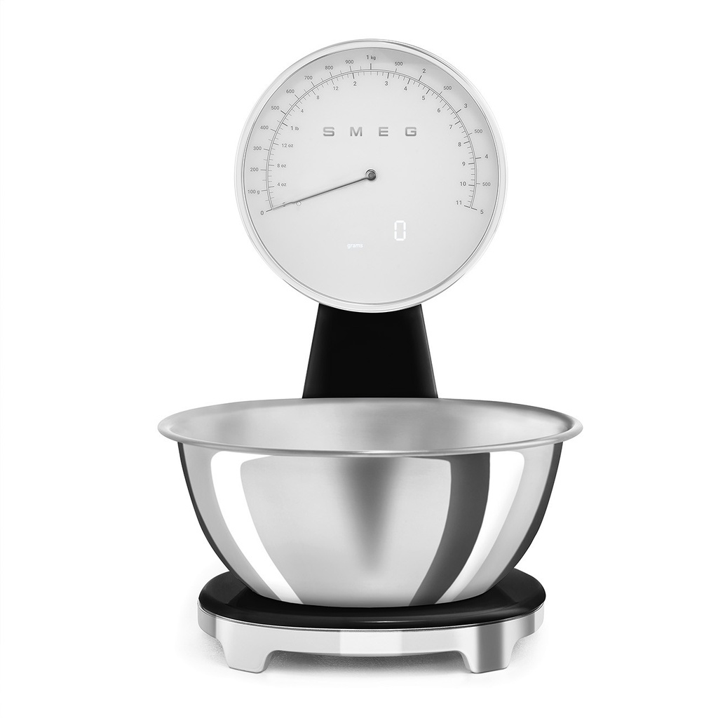 Balance culinaire Smeg KSF01BLWW noire, 5 kg, précision 1 g, bol 1,8 L, batterie rechargeable