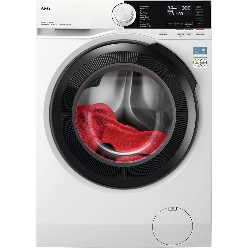 Lave-linge hublot AEG LFR6E1410V, 10,0 kg, classe A, ProSense®, programme Vapeur Hygiène