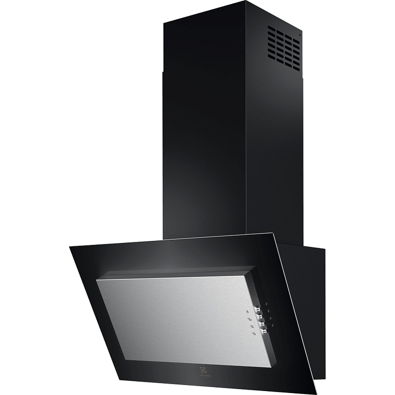 Hotte décorative Electrolux LFV326Y murale noir et argent, 600 m³/h, 3 vitesses, éclairage LED, filtre aluminium