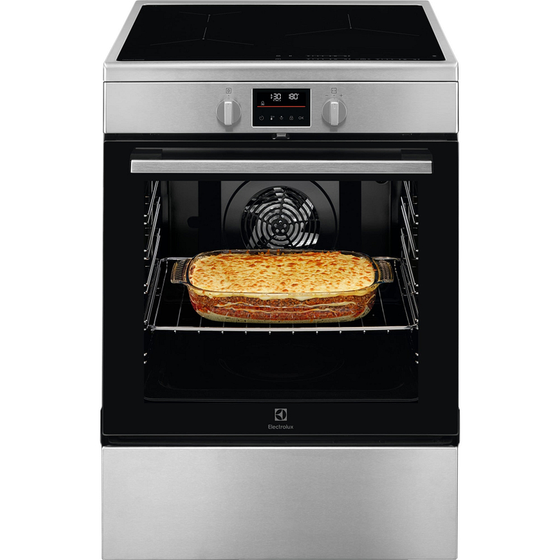 Cuisinière induction Electrolux LKI64890BX, four chaleur tournante pulsée 73 L, pyrolyse, Stop and Go, Hob2Hood
