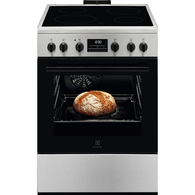 Cuisinière vitrocéramique Electrolux LKR664166X, 4 foyers, four 58 L SteamBake, nettoyage par catalyse, inox