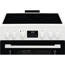 Cuisinière Electrolux LKR664177W, vitrocéramique 4 foyers, four 58 L SteamBake, nettoyage par catalyse, blanc