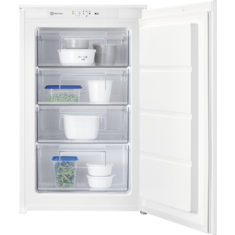 Congélateur armoire Electrolux LUB3AE88S, intégrable, 98 L, classe E, 4 étoiles, 34 dB, blanc