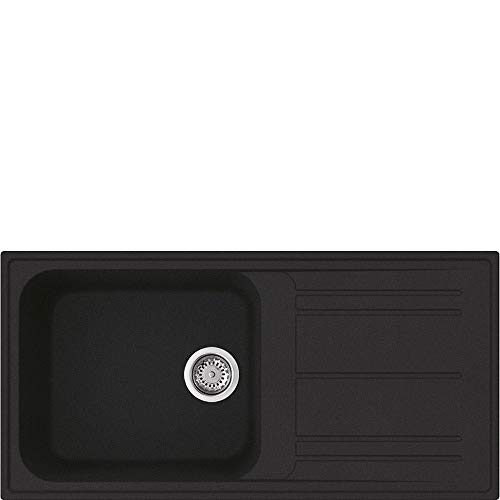 Evier SMEG LZ150A2, 1 cuve et égouttoir réversible en granit, couleur anthracite, série Rigae, 100 cm