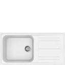 Évier SMEG LZ150B série Rigae, 1 cuve en granit blanc avec égouttoir réversible, encastrable, 1000 x 500 mm
