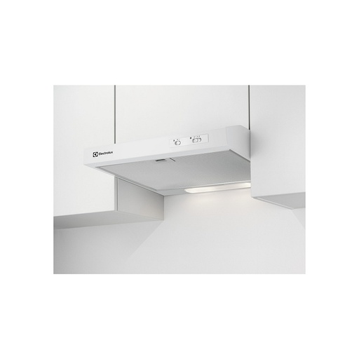 [EFU216W] Hotte casquette Electrolux EFU216W, 272 m³/h, 3 vitesses, 2 ampoules LED, filtre aluminium, blanche