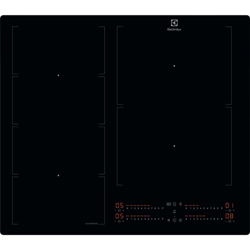 [EIV66453I] Table de cuisson induction Electrolux EIV66453I, 60 cm, 4 zones, FlexiBridge, PowerSlide, commande tactile