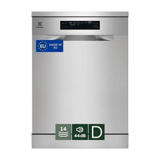 [ESM48310SX] Lave-vaisselle Electrolux ESM48310SX, 14 couverts, pose libre, inox, 44 dB, départ différé 24 h, AquaStop