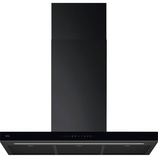 [GB87D91CB] Hotte décorative AEG GB87D91CB, 900 mm noire, 760 m³/h, commande tactile, éclairage LED, 3 filtres aluminium