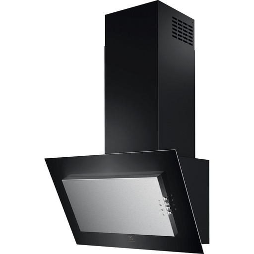 [LFV326Y] Hotte décorative Electrolux LFV326Y murale noir et argent, 600 m³/h, 3 vitesses, éclairage LED, filtre aluminium