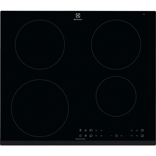 [LIT6043] Plaque induction Electrolux LIT6043 noire, 4 zones, commandes tactiles, minuteur, Hob2Hood et sécurité enfant