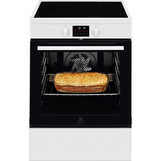 [LKI64890BW] Cuisinière Electrolux LKI64890BW, table induction 3 zones, four 73 L chaleur tournante pulsée, pyrolyse, porte froide