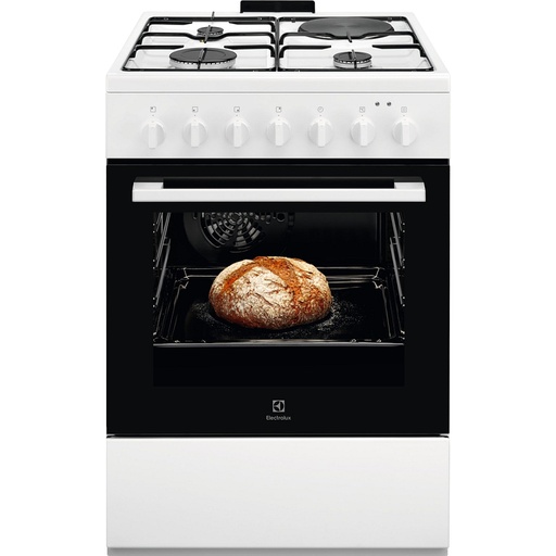 [LKM624022W] Cuisinière Electrolux LKM624022W mixte gaz/électrique, four multifonction 57 L, nettoyage par catalyse, 60 cm