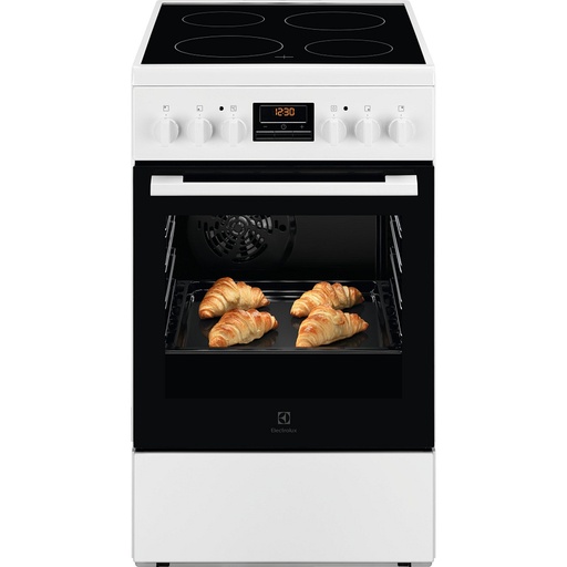 [LKR524288W] Cuisinière Electrolux LKR524288W vitrocéramique, 4 foyers radiants, four multifonction 57 L, nettoyage par catalyse