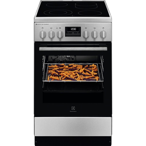 [LKR564255X] Cuisinière vitrocéramique Electrolux LKR564255X, 4 foyers, four 58 L à chaleur tournante, catalyse, grilloir
