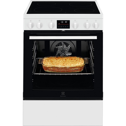 [LKR64890AW] Cuisinière vitrocéramique Electrolux LKR64890AW, four 73 L chaleur tournante, nettoyage pyrolyse, 4 zones
