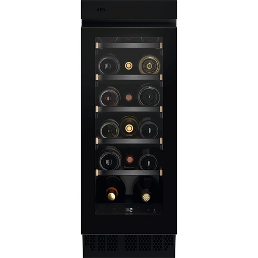 [NSW8S823GT] Cave à vin AEG NSW8S823GT, encastrable sous plan, 18 bouteilles, 1 zone de température, 5 clayettes en bois