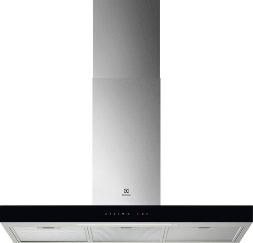 [LFT829X] Hotte décorative murale Electrolux LFT829X, 898 mm noir et inox, 600 m³/h, 3 vitesses, éclairage LED, commande tactile