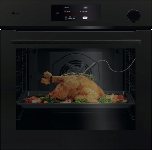[NBR7P731ST] Four encastrable pyrolyse AEG NBR7P731ST, 72 L, Wi-Fi, cuisson vapeur SteamCrisp, écran tactile, Noir