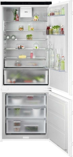 [NSC8T751DS] Réfrigérateur-congélateur intégrable AEG NSC8T751DS, 375 L, No Frost, 197 kWh, 35 dB, charnière à droite