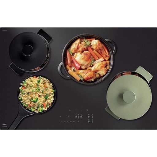 [1726-g1] Table Novy Power Induction Matte Line verre noir mat 800 x 520mm - 4 foyers - 2 x 240 x 200mm + 1 x Ø230mm + 1 x Ø280mm - 7400W + Fonction InTouch