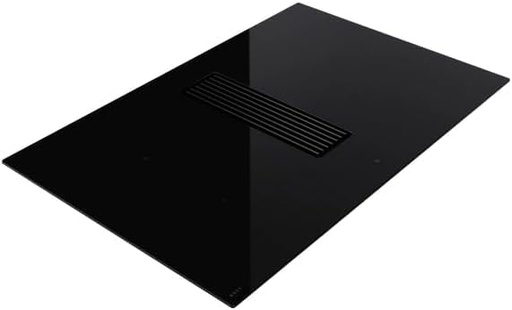 [1851] Table de cuisson induction verre noir brillant avec hotte intégrée à évacuation extérieure Novy Easy 80 - 4 zones de cuisson - 80 x 52 cm