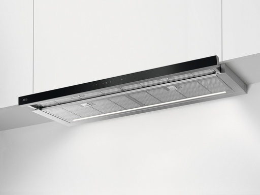 [GDP869PL] Hotte AEG GDP869PL semi-intégrée en acier inoxydable, 650 m³/h en mode intensif, commande tactile, éclairage LED