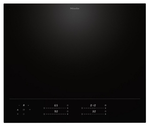 [KM8665FL] Table de cuisson à induction Miele KM8665FL, surface pleine, Booster, détection de récipients, commande MultiSlide