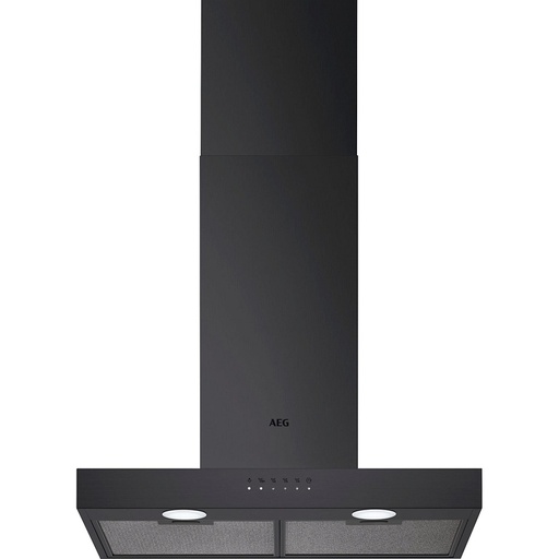 [DBE5671R] Hotte décorative AEG DBE5671R murale noire, 570 m³/h, 2 éclairages LED, 3 vitesses, classe énergétique A