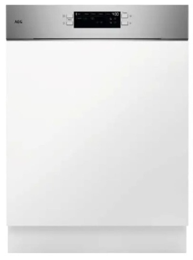 [GT6210D1SNM] Lave-vaisselle semi-intégrable AEG GT6210D1SNM, 13 couverts, bandeau inox, classe D, 42 dB, réparabilité 8,7/10