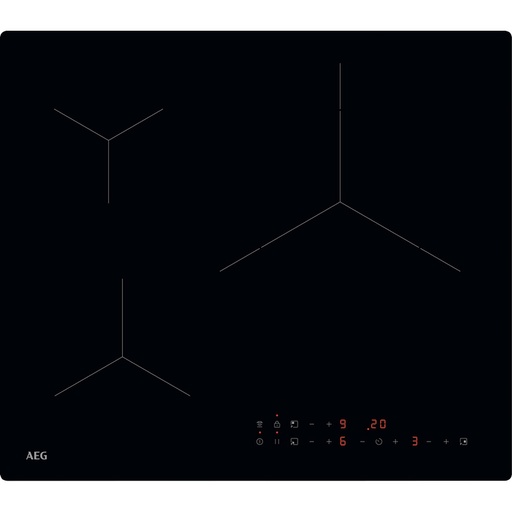 [TN63IV00CB] Plaque induction AEG TN63IV00CB, 60 cm, 3 foyers, verre-céramique, commande tactile, minuteur numérique