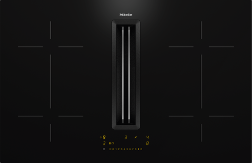 [KMDA7473-1FLSILENCE] Table de cuisson à induction avec hotte intégrée Miele KMDA7473-1FLSILENCE, 4 zones dont 2 Flex, largeur 800 mm